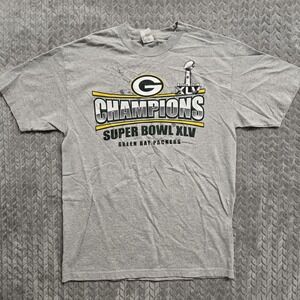 Green Bay Packers‎ Super Bowl XLV Champs Shirt L Alstyle Cracked Print Tee NFL